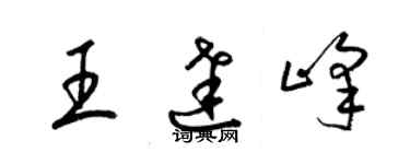 梁錦英王達峰草書個性簽名怎么寫