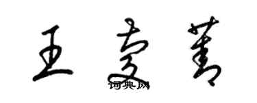 梁錦英王慶菁草書個性簽名怎么寫