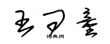 朱錫榮王問童草書個性簽名怎么寫