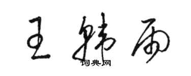 駱恆光王韓雨草書個性簽名怎么寫