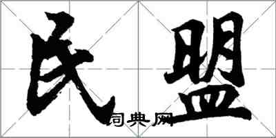 胡問遂民盟行書怎么寫