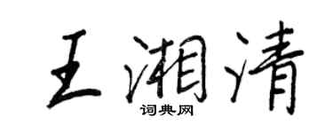 王正良王湘清行書個性簽名怎么寫