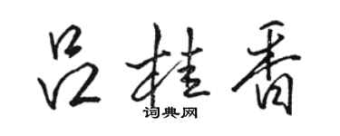 駱恆光呂桂香行書個性簽名怎么寫