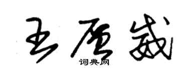 朱錫榮王層威草書個性簽名怎么寫