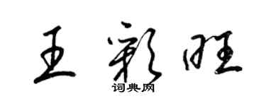 梁錦英王彩旺草書個性簽名怎么寫