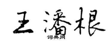 曾慶福王潘根行書個性簽名怎么寫