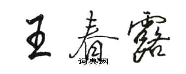 駱恆光王春露行書個性簽名怎么寫