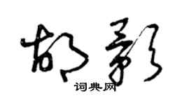 曾慶福胡影草書個性簽名怎么寫