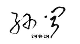 駱恆光孫聞草書個性簽名怎么寫