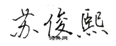 駱恆光蘇俊熙行書個性簽名怎么寫