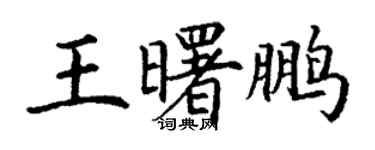 丁謙王曙鵬楷書個性簽名怎么寫