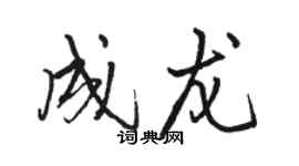 駱恆光成龍行書個性簽名怎么寫