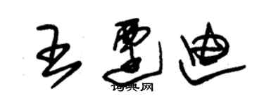 朱錫榮王遷迪草書個性簽名怎么寫