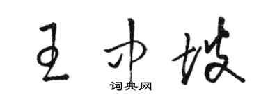 駱恆光王中坡草書個性簽名怎么寫