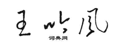 駱恆光王吟風草書個性簽名怎么寫