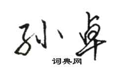 駱恆光孫卓行書個性簽名怎么寫