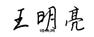 王正良王明亮行書個性簽名怎么寫
