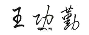 駱恆光王功勤行書個性簽名怎么寫