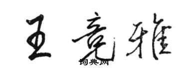 駱恆光王競雅行書個性簽名怎么寫