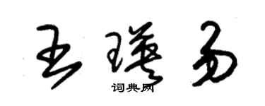 朱錫榮王瑛易草書個性簽名怎么寫