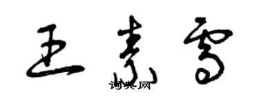 曾慶福王素雪草書個性簽名怎么寫