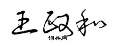 曾慶福王政和草書個性簽名怎么寫
