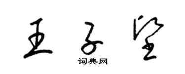 梁錦英王子堅草書個性簽名怎么寫