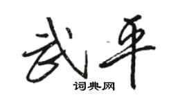 駱恆光武平行書個性簽名怎么寫
