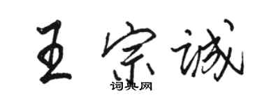 駱恆光王宗誠行書個性簽名怎么寫