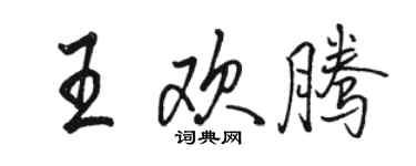 駱恆光王歡騰行書個性簽名怎么寫