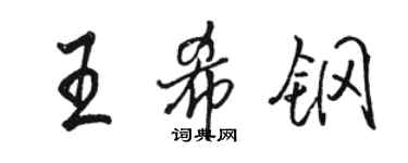 駱恆光王希鋼行書個性簽名怎么寫