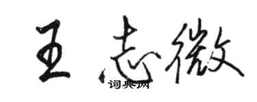 駱恆光王志微行書個性簽名怎么寫