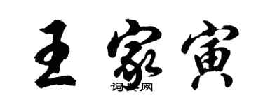 胡問遂王家寅行書個性簽名怎么寫