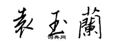 王正良袁玉蘭行書個性簽名怎么寫