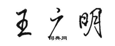 駱恆光王廣明行書個性簽名怎么寫