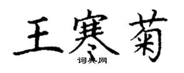 丁謙王寒菊楷書個性簽名怎么寫