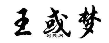 胡問遂王或夢行書個性簽名怎么寫