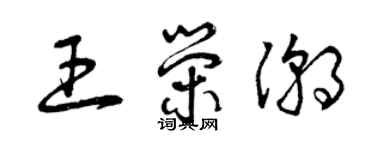 曾慶福王榮潮草書個性簽名怎么寫