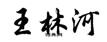 胡問遂王林河行書個性簽名怎么寫