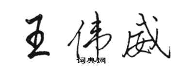 駱恆光王偉威行書個性簽名怎么寫