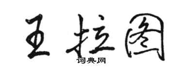 駱恆光王拉圖行書個性簽名怎么寫