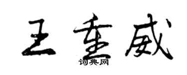 曾慶福王重威行書個性簽名怎么寫