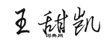 駱恆光王甜凱行書個性簽名怎么寫