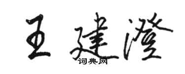 駱恆光王建澄行書個性簽名怎么寫