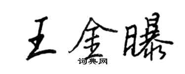 王正良王金曝行書個性簽名怎么寫