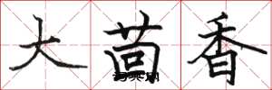 駱恆光大茴香楷書怎么寫