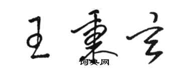 駱恆光王秉玄草書個性簽名怎么寫