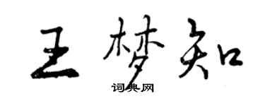曾慶福王夢知行書個性簽名怎么寫