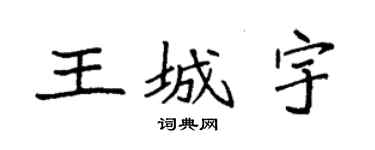袁強王城宇楷書個性簽名怎么寫