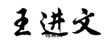 胡問遂王進文行書個性簽名怎么寫